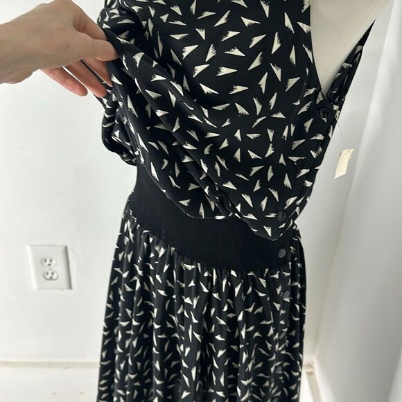 Vintage Oleg Cassini Silk Deco Inspired Drop Waist Dress - Picture 3 of 7
